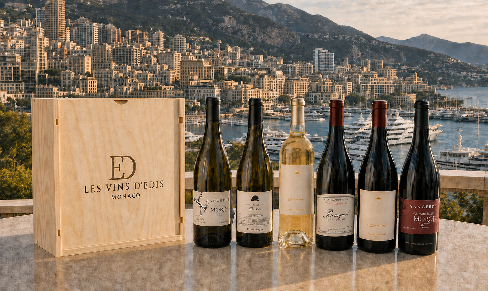 Caisse Grandes signatures devant le port de Monaco